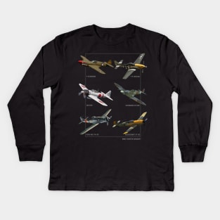 WW2 Fighter Aircraft Warbirds Kids Long Sleeve T-Shirt